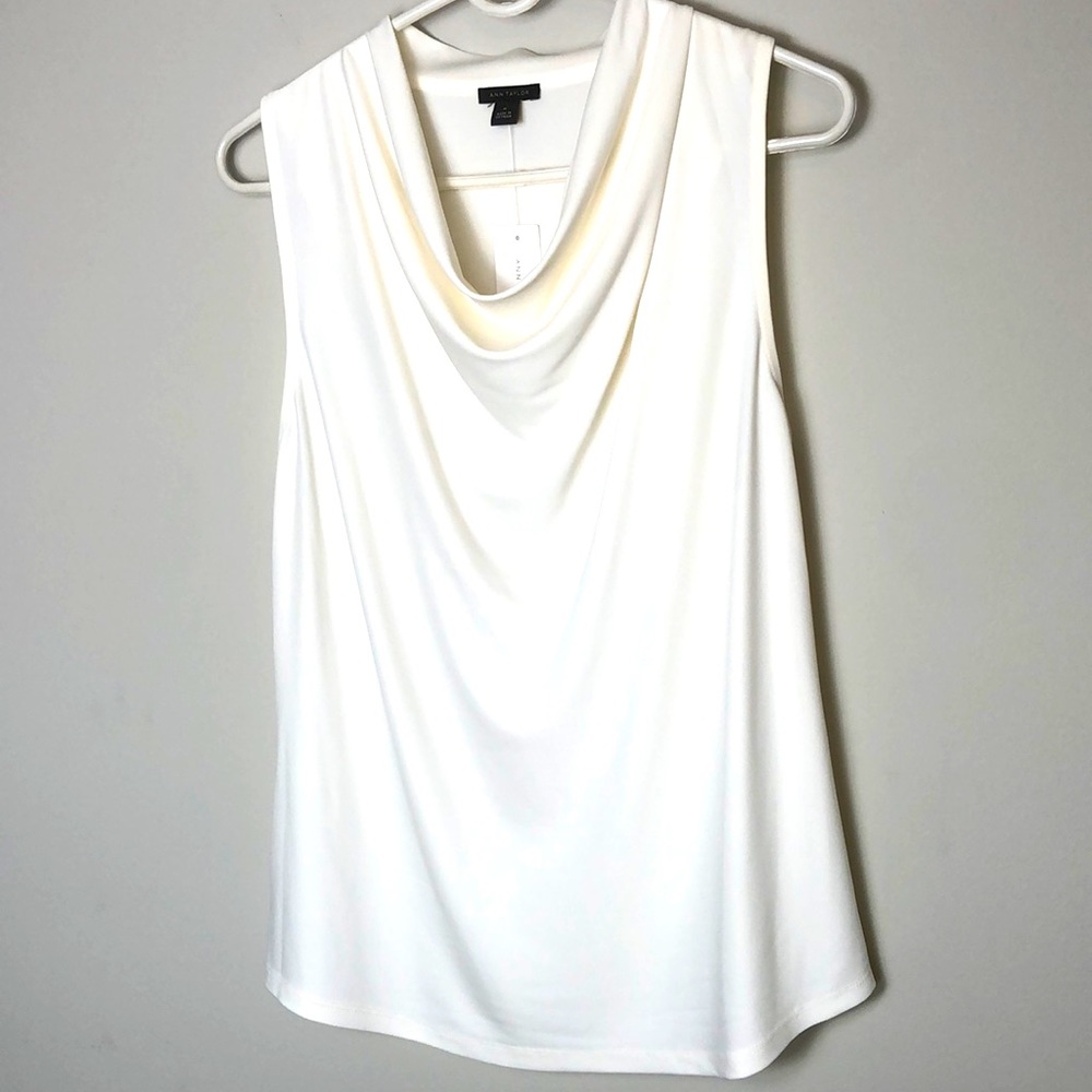 NWT Ann Taylor Drape Neck Shell